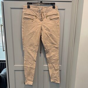 H&M Beige Pants Skinny sz 8 - zipper cuffs